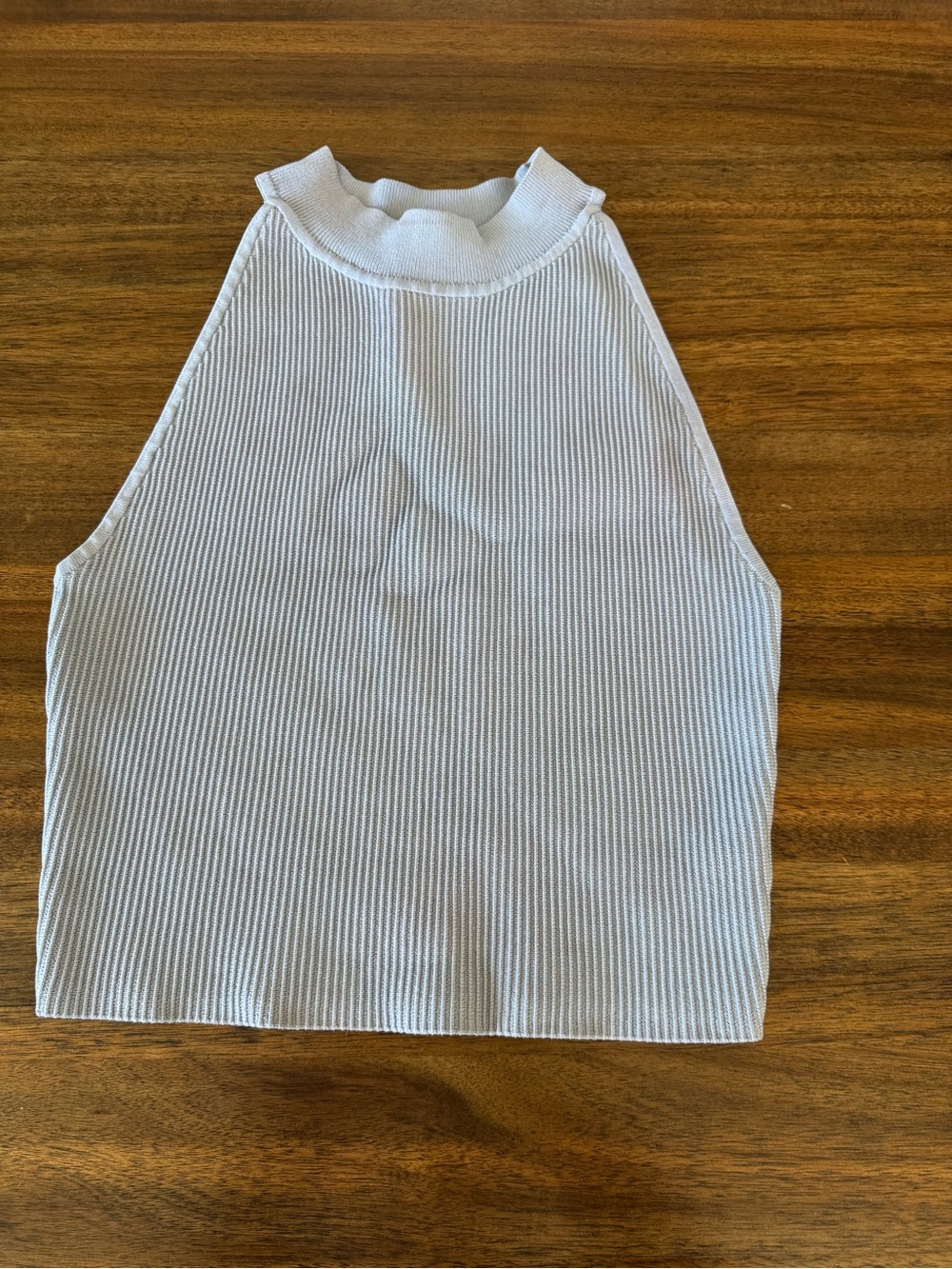 Aritzia Babaton light blue Ribbed High-Neck Tank Top